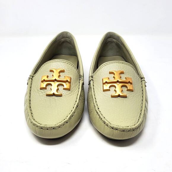 Tory Burch Everly Driver Tumbled Leather Slip On Loafer Sage Green 85159 Sz 6.5 - Picture 5 of 9